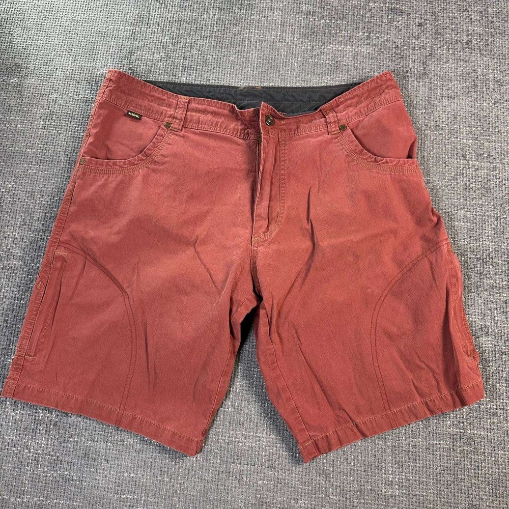 Kuhl Vintage Patina Dye Shorts Mens 36 Red Hiking Utility Gorpcore